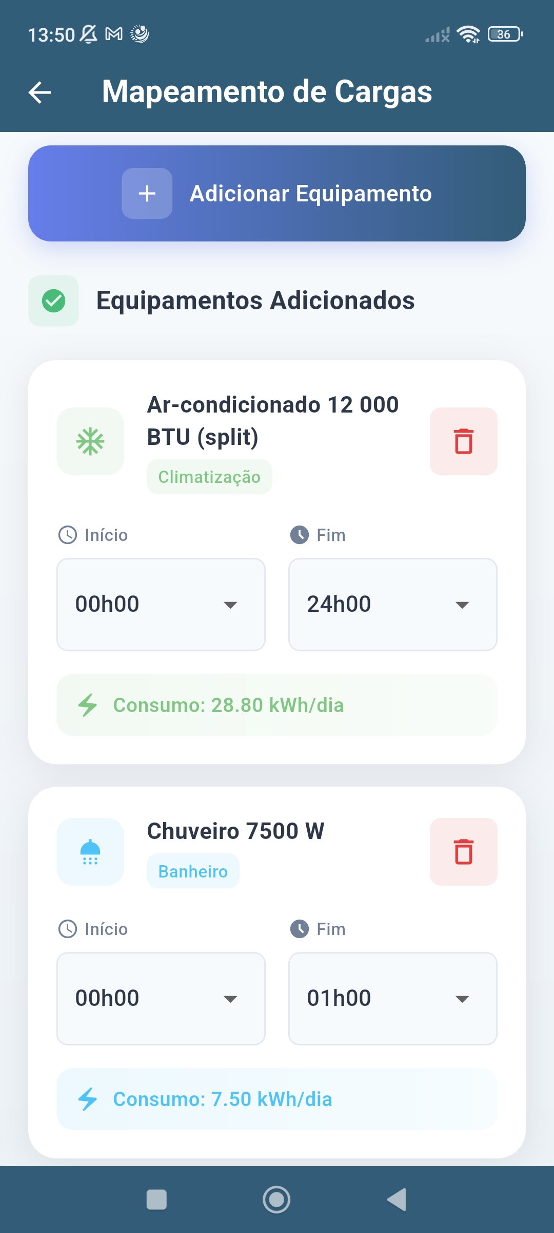 Mapeamento de Cargas
