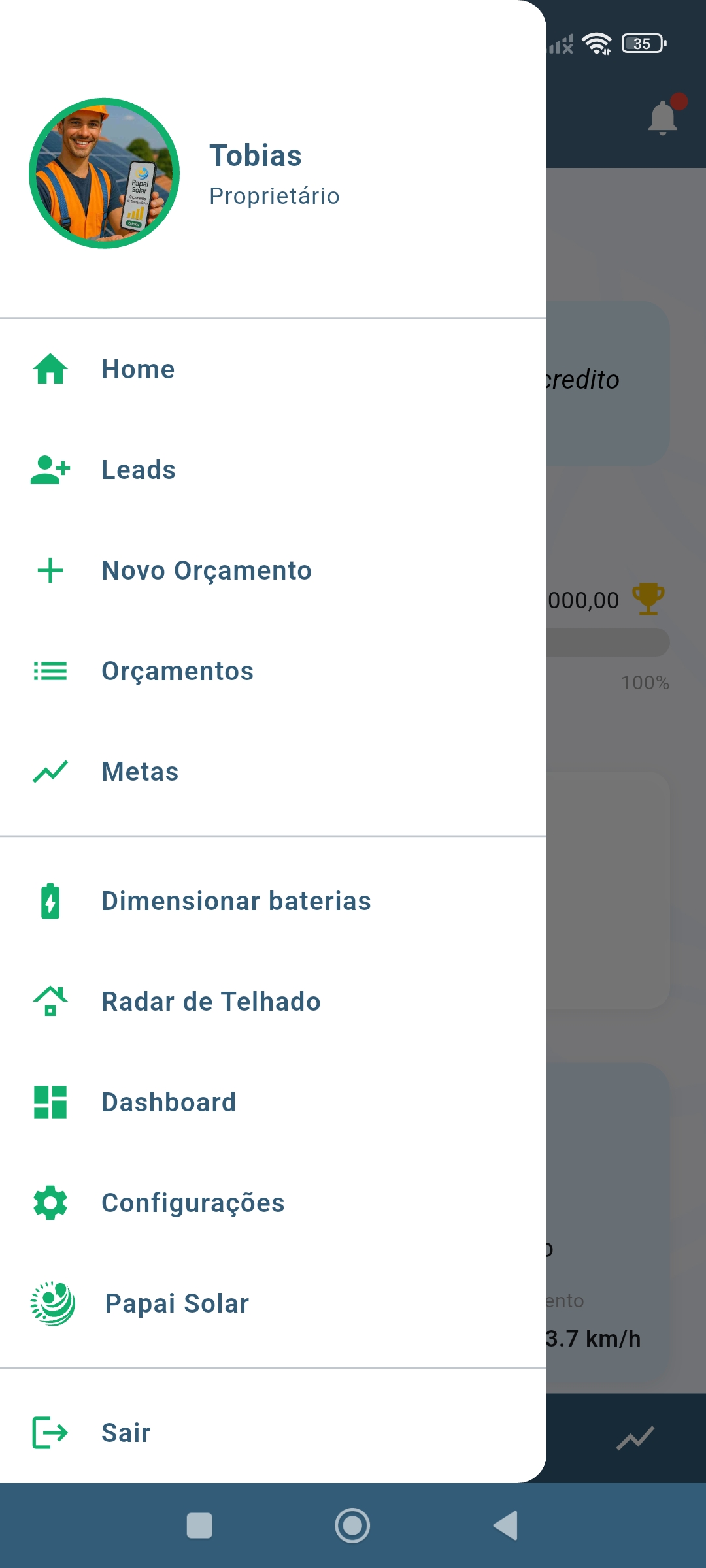 Menu de Navegação