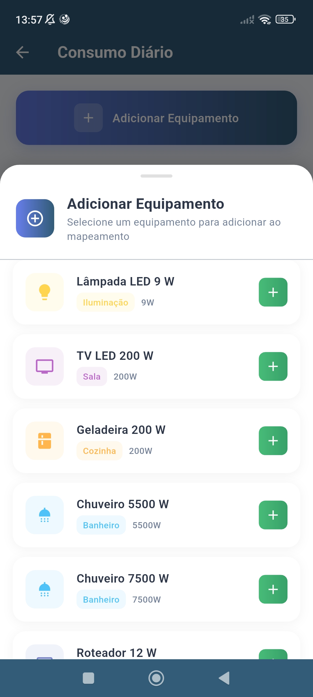 Adicionar Equipamento