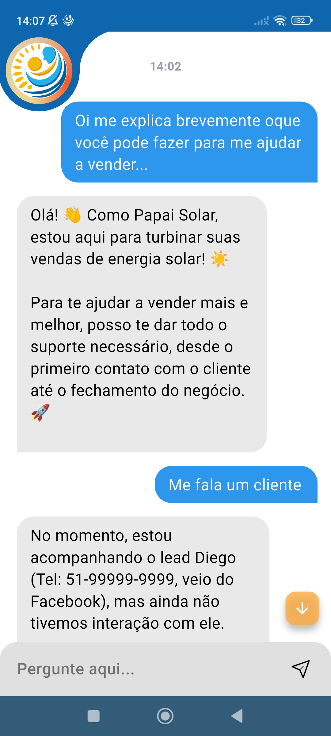 Chat com IA assistente