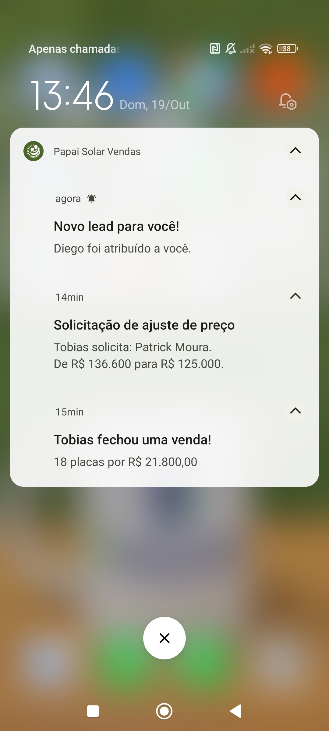 Notificações em tempo real